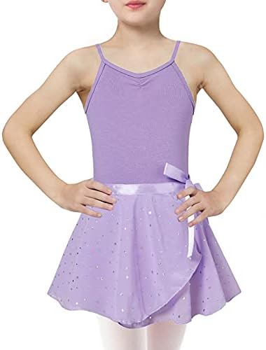 Allifly baletni leotards za djevojke plesne haljine s sjajnom suknjom za šljokice uklonjiva balerina odjeća 3-9 godina