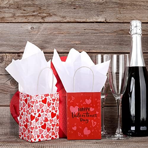 8 kom mini papirnatih poklon vrećica za Valentinovo Mini poklon vrećice s ručkama torba za poklon kartice Valentinovo poklon za učitelja
