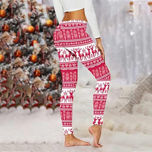 Ženske božićne gamaše Visoki struk, mršave aktivne joge hlače zabavno modno xmas blagdanski tisak Thars Povuci na joggersima