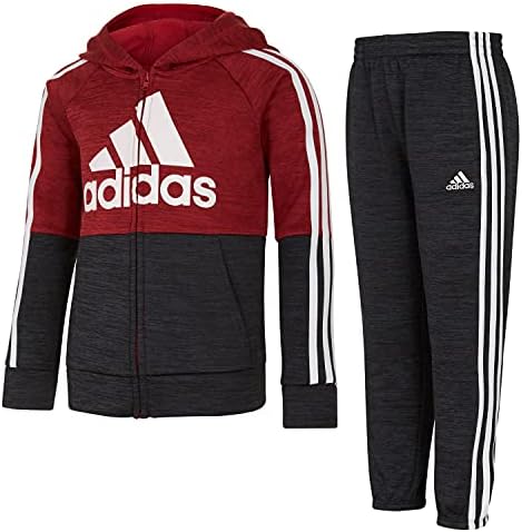 Adidas Boys Zip Front Brand Love Fleece Hoodie i Joggers Set