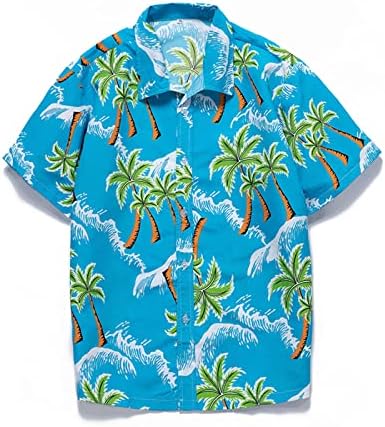 XXBR muške havajske košulje Tropsko rukav za ispis s kratkim rukavima Down Vintage Tops Summer Slim Fit casual Majica na plaži povremene