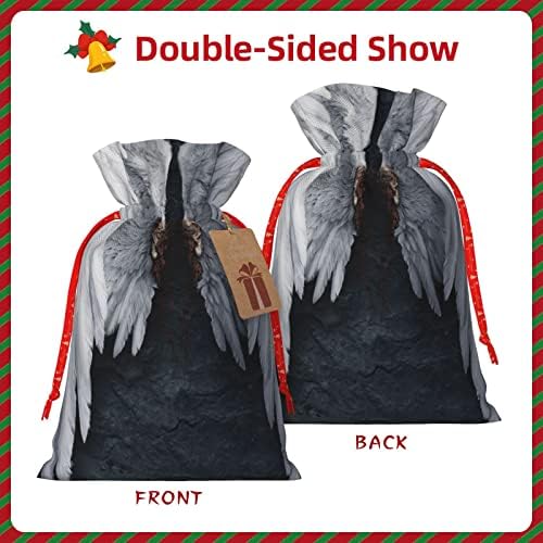 Božićne poklon vrećice s vezicama s bijelim anđeoskim krilima poklon vrećice za zamatanje darova božićne poklon vrećice za zamatanje
