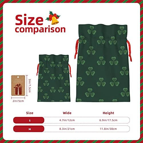 Božićne poklon vrećice s kravatom Zelena-St. Patrick-djetelina poklon vrećice za zamatanje darova božićne poklon vrećice za zamatanje