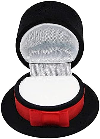 Mossty kutija za prsten u obliku šešira, kutija za nakit od baršunastih naušnica zaslon za pohranu poklon kutija za prijedlog za angažman