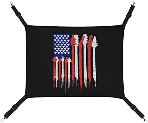 Patriotska gitarska zastava Amerika Ljubitelji kućnih ljubimaca Udobno podesivi viseći krevet za male životinje Dogs Mačke hrčke