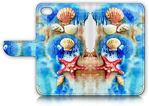 za iPhone 8 Plus, iPhone 7 Plus, Dizajnerska torbica-novčanik s gornjim poklopcem za telefon, A22002 Plaža umivaonik Morska zvijezda