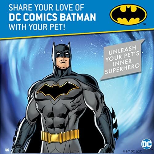 DC Comics Vintage Batman Dog ovratnik, srednje žuto | Službeno licencirani DC Comics Batman Dog Collar | Srednji ovratnik za pse za