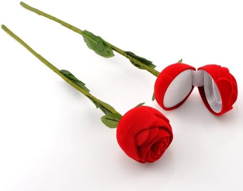 Yosoo prstenovi kutija ruža glava s dugim stabljikama dugačke stabljike kutije za cvjetni nakit kutija za vjenčanje za vjenčane prstenove/Valentinovo/zaručnički