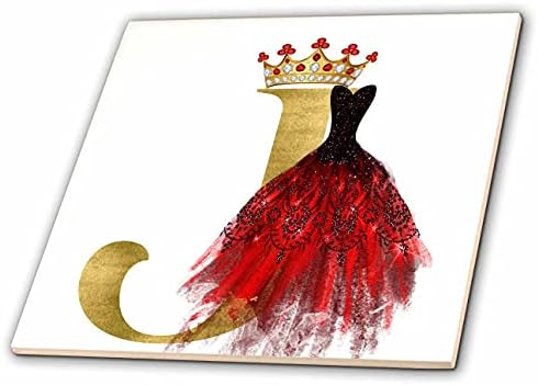 Crvena haljina s 3-inčnim draguljima, kruna sa zlatnim monogramom od MBP - a
