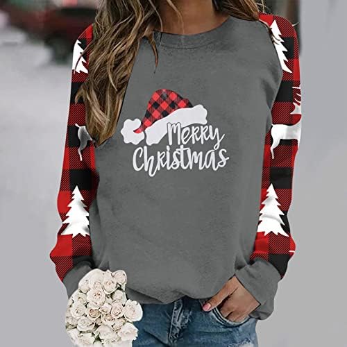 Božićne Dukserice za žene, pulover s okruglim vratom s dugim rukavima, push-up Uniforma, sportska odjeća, Gornji dijelovi za žene