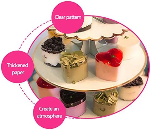 3-sloj postolja za kolače, kartonska kula za kolače, okrugli držač za deserte, stol za jednokratnu upotrebu, stoji za desert za papir