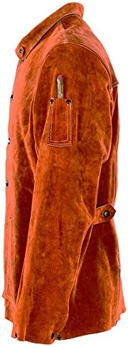 Qeelink kožna zavarivanje radna jakna s kožnom pregačama otpornom na plamen teške dužnosti s podijeljenim jaknama za zavarivanje pregače