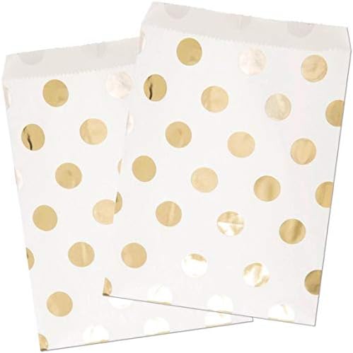 Jedinstvene papirnate vrećice za poslastice s točkicama, 7 5,25, zlato