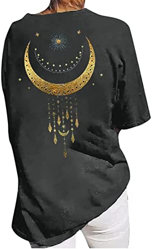 Ženska grafička grafička majica majice Okrugli vrat kapljice ramena dugačka majica kratkih rukava majice
