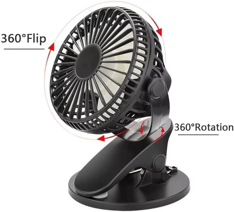 Prijenosni Mini-usb Ventilator Punjiva 3 Brzine Clip-on Ventilator