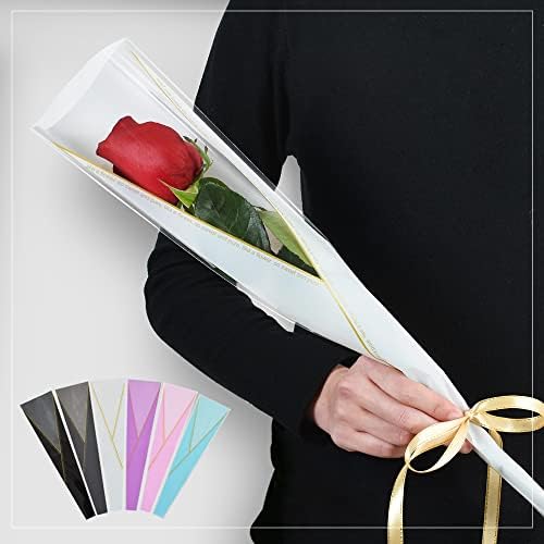 100 kom. jedan rukav za ruže, vrećice za pakiranje s jednim cvijećem, celofansko pakiranje za ruže, Cvjetni Rukavi za cvjetne bukete,